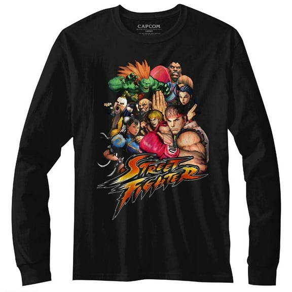 Street Fighter Stftr Black Adult Long Sleeve T-Shirt
