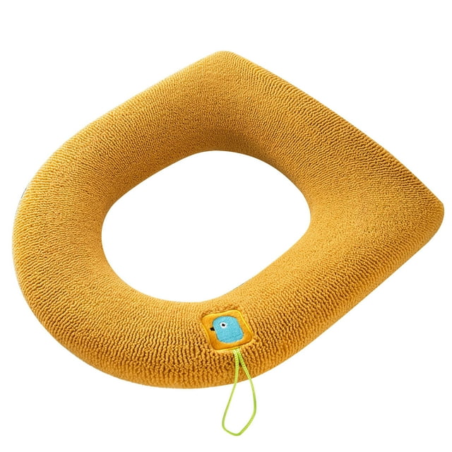Fiudx Cojín para Asiento de Inodoro, Tejido de Punto Grueso, Supersuave y Cálido para El Invierno, Cómodo E Higiénico, Fácil de Instalar, Lavable a Máquina, Funda Multiusos, Ajuste Universal, Tamaño