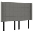 thumbnail image 2 of vidaXL Headboard with Ears Dark Gray 57.9"x6.3"x46.5"/50.4" Fabric, 2 of 26