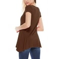 thumbnail image 3 of Women's Casual Short Sleeve Relaxed Fit Round Neck Side Pockets Tunic Top, 3 of 4