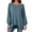 A Blue, variant on Fall Outfits for Women Dqueduo Women's Casual Loose Long Sleeve Top With Wide Round Neck Slit Detail And Off Shoulder Option