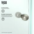 thumbnail image 5 of VIGO Verona 34 in. L x 34 in. W x 73 in. H Frameless Hinged Neo-angle Shower Enclosure in Brushed Nickel with Clear Glass, 5 of 10