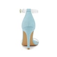 thumbnail image 4 of BLISSFUL STEP Women's Clear Ankle Strap Stiletto Heel Sandals Sky Blue 5, 4 of 7