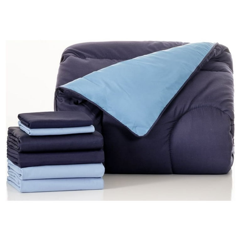 Back To School Kit, Stress-Free Dorm Basics, Twin/ Twin XL, Navy Blue by  Blue Nile Mills