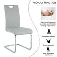 thumbnail image 6 of Sumdeal 5-Piece Dining Set, 63 in Glass Dining Table with 4 Light Gray PU Faux Leather Chairs, Silver Legs, 6 of 7