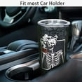 thumbnail image 3 of Funny Skull Tumbler with Lid and Straw, Halloween PumpkinTumbler, Insulated Travel Coffee Mug, Goth Gifts for Women,Men,Skull Lovers, Reusable Stainless Steel Tumblers, 20 oz, 3 of 6