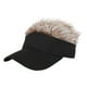thumbnail image 1 of Peluca de cabello humano Prolriy con visera ajustable y peluca, gorra de béisbol de moda para hombres y mujeres, visera para el cabello, sombreros de peluca para hombres, café, 1 of 4