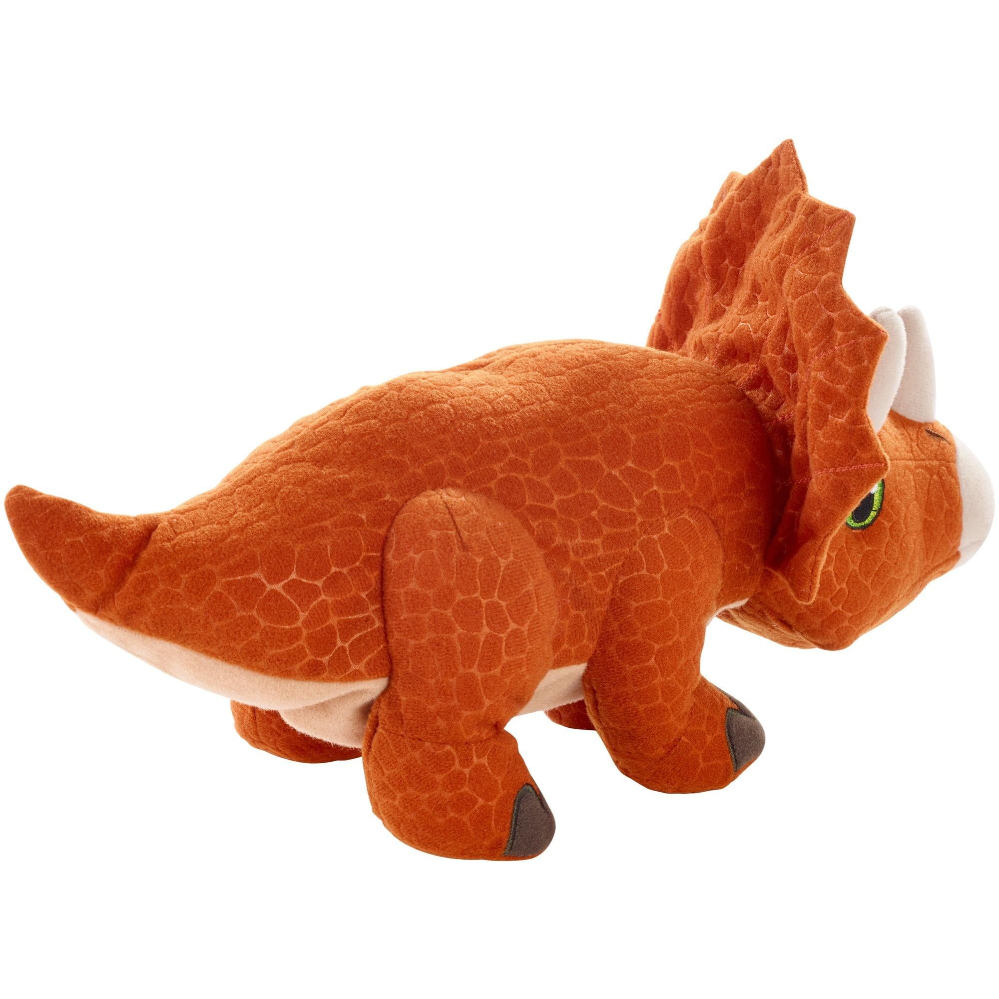 orange triceratops plush