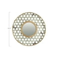 thumbnail image 2 of Creative Co-Op Round 2 Tone Lattice Metal Framed Wall Mirror, Wood and Galvanized Finish, 2 of 6