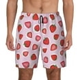 thumbnail image 2 of Picia Hand Drawn Strawberry pattern Mens Swim Trunks with Compression Liner Stretch Beach Shorts Quick Dry with Zipper Pockets No-Chafing Board Shorts-Medium, 2 of 9