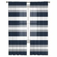 thumbnail image 3 of Navy Blue Grey Striped Sheer Curtains 72 Inches Long 2 Panels Set, Window Sheer Curtains for Living Room/Bedroom, Farmhouse Stripes Minimalist Light Filtering Rod Pocket Curtain 52'' x 72'' x 2, 3 of 7