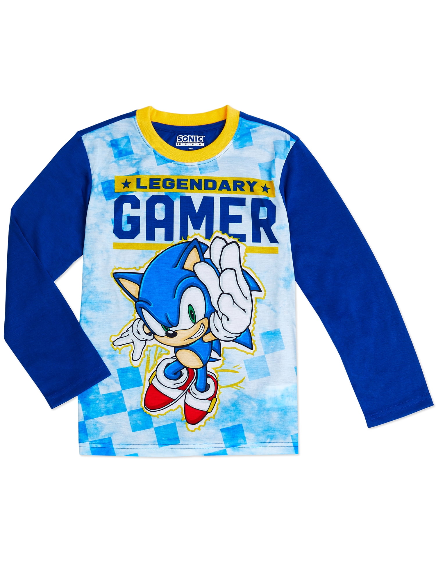 Sonic Hedgehog Boys Long Sleeve Pajamas Set 2 Piece Kids Sleepwear Sizes 4 12 Walmart