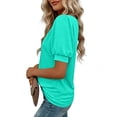 thumbnail image 6 of Womens V Neck T Shirts Lightweight Short Sleeve Tops Casual Basic Tees Trendy Summer Shirts, 6 of 7