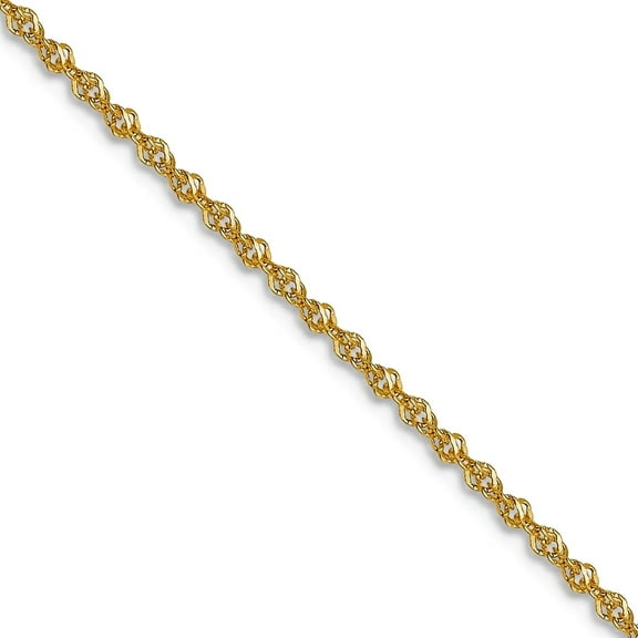 10k Solid Yellow Gold 1mm Sparkle Singapore Chain Necklace 22 Inch Chain Necklace for Women and Men