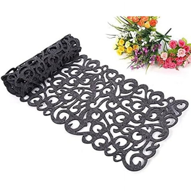 Camino de mesa rectangular de fieltro, tapetes de mesa de 7 colores para decoración del hogar, cocina, seguro, resistente al calor, 40 x 11 pulgadas, gris