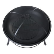Mainstays 26 Round Iron Outdoor Wood Burning Fire Pit, Black