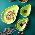 thumbnail image 3 of Shisuyan 1pc Avocado Shape Plate Appetizer Plate Dessert Fruit Plate Ceramic Tableware, 3 of 8