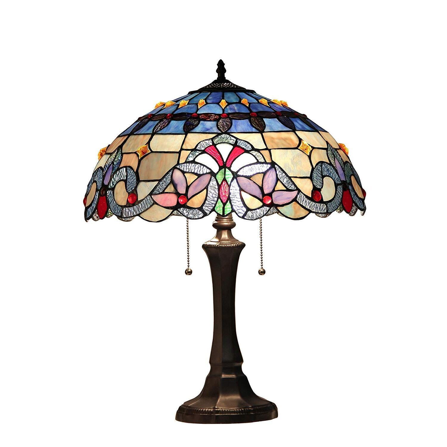 Chloe Lighting Grenville TiffanyStyle 2Light Victorian Table Lamp