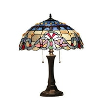 Chloe Lighting Grenville Tiffany-Style 2-Light Victorian Table Lamp with 16" Shade