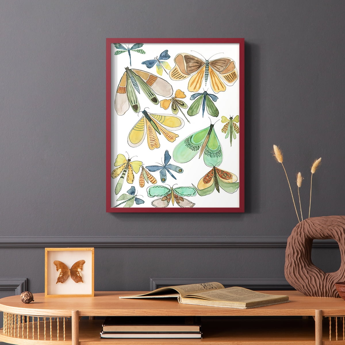 Wings Galore II Framed Print - Solid Wood in Single Picture Frame Solid Wood 2 Framed Print