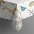 thumbnail image 5 of White Christmas Forest Animal Pattern Square Tablecloth,Waterproof Square Table Cover,Wipeable Spillproof Washable Table Cover for Home Kitchen Party Decor 52"x52"(132x132cm), 5 of 6