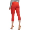 thumbnail image 5 of LMB Capri Leggings for Women Buttery Soft Polyester Fabric, Red, XS - L, 5 of 6
