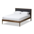 thumbnail image 2 of Baxton Studio Jupiter Mid-Century Modern Grey Fabric Upholstered Button-Tufted Queen Size Platform Bed, 2 of 5