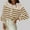 Beige, variant on Plus Size Sweaters For Women Sevevn Women's Color Block Striped Sweaters Button Up Crewneck Pullover Ribbed Knit Sweater Tops
