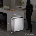 thumbnail image 2 of EKO EcoCasa II 36L+24L Dual Compartment Kitchen Recycle Trash Can, Stainless Steel Finish, 2 of 8