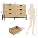 thumbnail image 2 of Natural rattan 6-cajón moderno cómoda: estilo rural de madera almacenamiento gabinete con metal legs - great para bedrooms & living rooms, 2 of 7