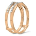 thumbnail image 2 of 0.30 Carat (ctw) 18K Rose Gold Round Cut Diamond Ladies Anniversary Wedding Band Enhancer Guard Double Ring 1/3 CT, 2 of 4