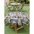 thumbnail image 4 of Outdoor Tablecloth with Umbrella Hole for Patio/Picnic/Party/Camping, Spring Purple Flowers Waterproof Table Cloth Round Cover Washable, Farmhouse Leaves Fences Gray Plaid (Dia 54"), 4 of 8