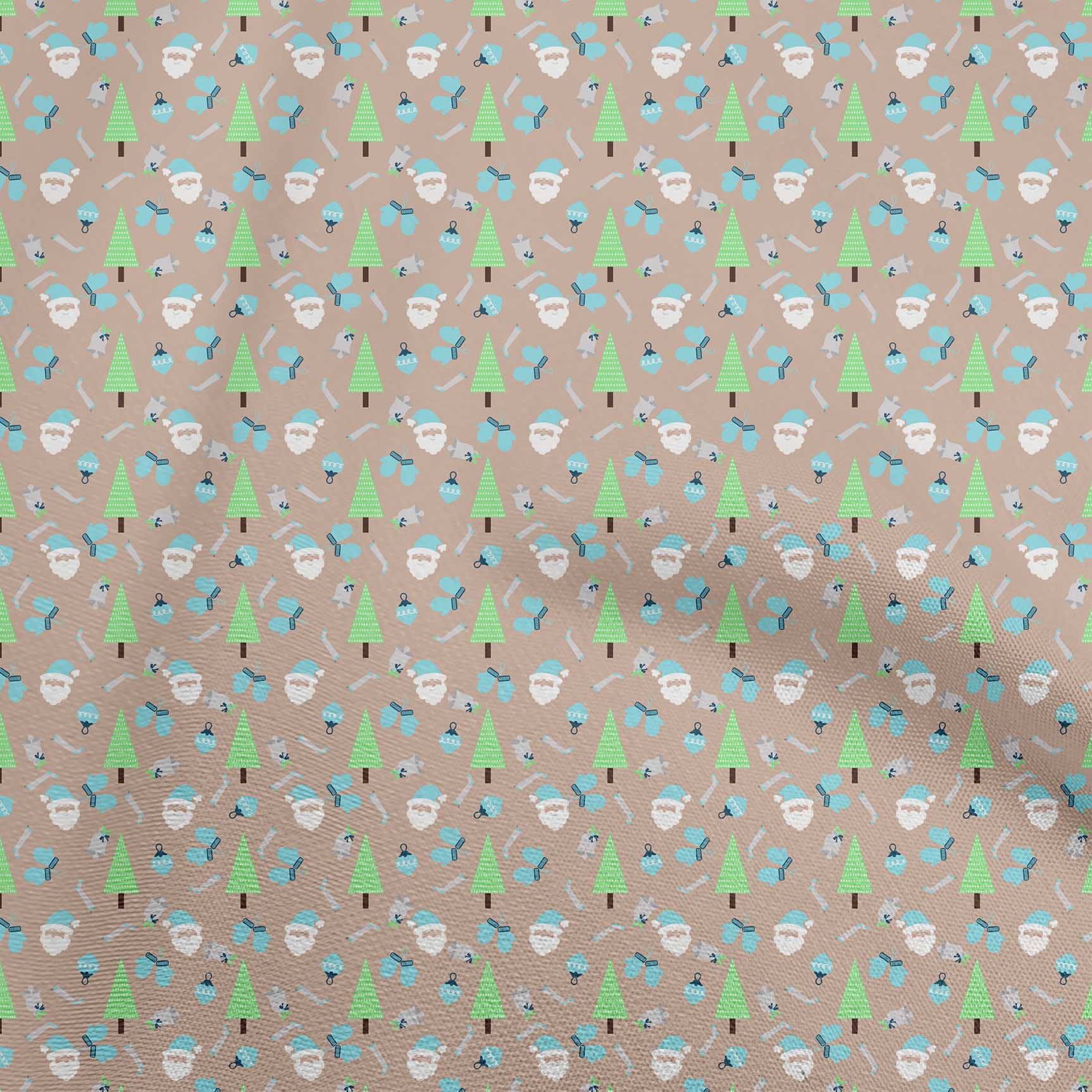 oneOone Cotton Cambric Light Brown Fabric Christmas Craft Projects Decor Fabric Printed By The Yard 56 Inch Wide
