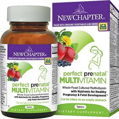 New Chapter vitamines prénatales Parfait fermentée avec Probiotiques + folate + fer + vitamine D3 + Vitamines B + Ingrédients non OGM organiques - 96 ct