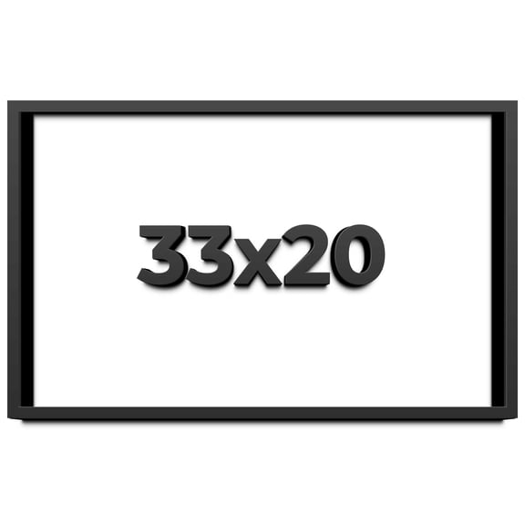 33x20 Shadow Box Frame Black | 1 inches Deep Real Wood Contemporary Shadowbox Display Frame | UV