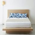thumbnail image 6 of Yayeee Pillowcase Standard Size Set of 2 Satin Wrinkle Resistant Pillow Case, Blue Floral Pattern, 6 of 7