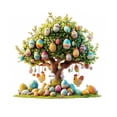 thumbnail image 2 of Adorno colgante acrílico 2D con huevos de Pascua y pollito • Decoración plana y resistente y colorida de primavera • Cesta de corona de Árbol de Pascua Detalle de regalo • 1 pieza, 2 of 5