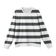 thumbnail image 6 of Wutalume Men's Round Neck Ribbed Knit Pullover, Long Sleeve Striped Print Sweater, Comfortable Stretch Top for Casual Layering and Everyday Wear,Gray L, 6 of 6