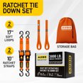 thumbnail image 4 of AUGO Retractable Ratchet Straps | 2 Heavy Duty Ratchet Straps Self Retractable Tie Down Straps with Soft Loops & Storage Bag for Motorcycle, Truck, Trailer, Cargo Van |3000 Lb Break Strength 2” x 10’, 4 of 7