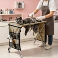 thumbnail image 2 of Pet Grooming Hammock with Stand Four Holes Restraint Foldable Dog Black Grooming Table Hold up to 40 lbs Cat & Dog Nail Clippers with Bathing & Drying Grooming Kit, 2 of 6