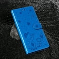 thumbnail image 5 of For iPhone 11 Luxury Wallet Case,Embossed Flower Cat[Hand Strap] Handmade Flip Folio Magnetic Closure Cover with [Kickstand Function] Credit Card Holder For iPhone 11, Blue, 5 of 8