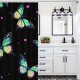 thumbnail image 4 of Dreamy Purple Butterfly Pattern Shower Curtain Modern Home Bathroom Bathtub Decor Waterproof Fabric with Hooks, 4 of 6