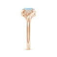 thumbnail image 3 of Angara Natural 0.6 Ct. Aquamarine with Diamond Classic Ring in 14K Rose Gold for Women (Ring Size: 12), 3 of 9