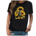 thumbnail image 1 of Women Flower Printing Shirts Short Sleeve Loose Tee Tops, 1 of 8