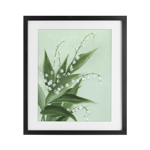 Stupell Industries Transitional Verdant Lily Of Valley Black Framed Print Under Glass, 13 x 16, by Grace Popp