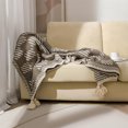 thumbnail image 2 of Fennco Styles Checkered Knit Throw Blanket with Tassel 50" W x 60" L – Brown, 2 of 4