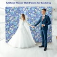 thumbnail image 3 of Blue Flower Wall Panels Backdrop Decor 6 Pcs Artificial Floral Backdrops for DIY Wedding Party Baby Bridal Shower Hanging Silk Faux Rose Wall Decoration, 3 of 8