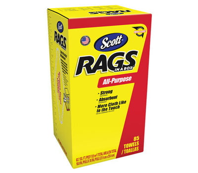SCOTT ALL-PURPOSE DISPOSABLE RAGS IN POP UP TOP BOX 11.5" x 9.5" 350 RAGS 