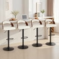thumbnail image 6 of VECELO Swivel Bar Stools Set of 4, Adjustable Height PU Leather Armless Barstool with Back & Footrest for Bar Kitchen Dining Room, White, 6 of 10
