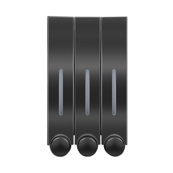 Naiovety Dispensador de espuma ABS desmontable recargable montado en la pared a prueba de fugas anticorrosivo Manual hogar Hotel dispensadores de a Juegos de accesorios de baño Negro 3 Boquillas Naiovety HA067177-12
